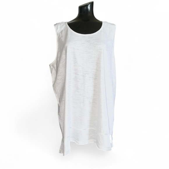 Lands End White Sleeveless Women's Knit Shirt Sz XXL - Picture 1 of 8
